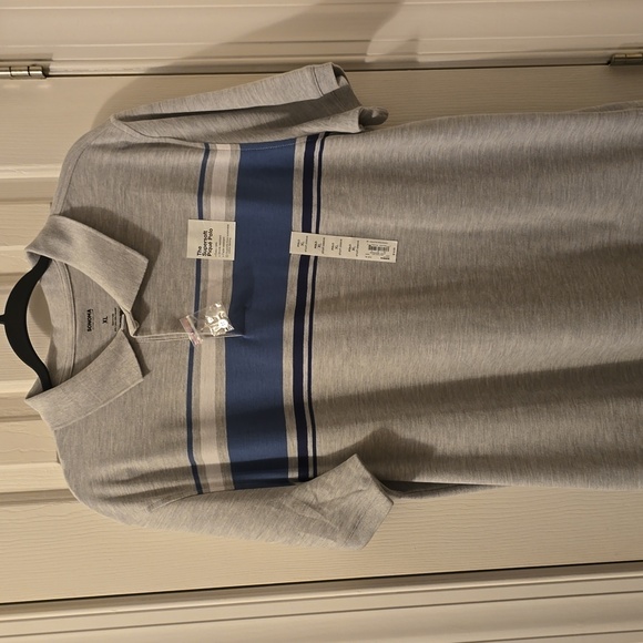 SONOMA BRAND MEN'S GRAY AND BLUE SHORT SLEEVE POLO SHIRT SIZE XL - Picture 2 of 13